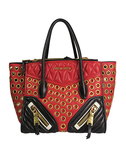 Nappa Biker Shopping Bag, front view